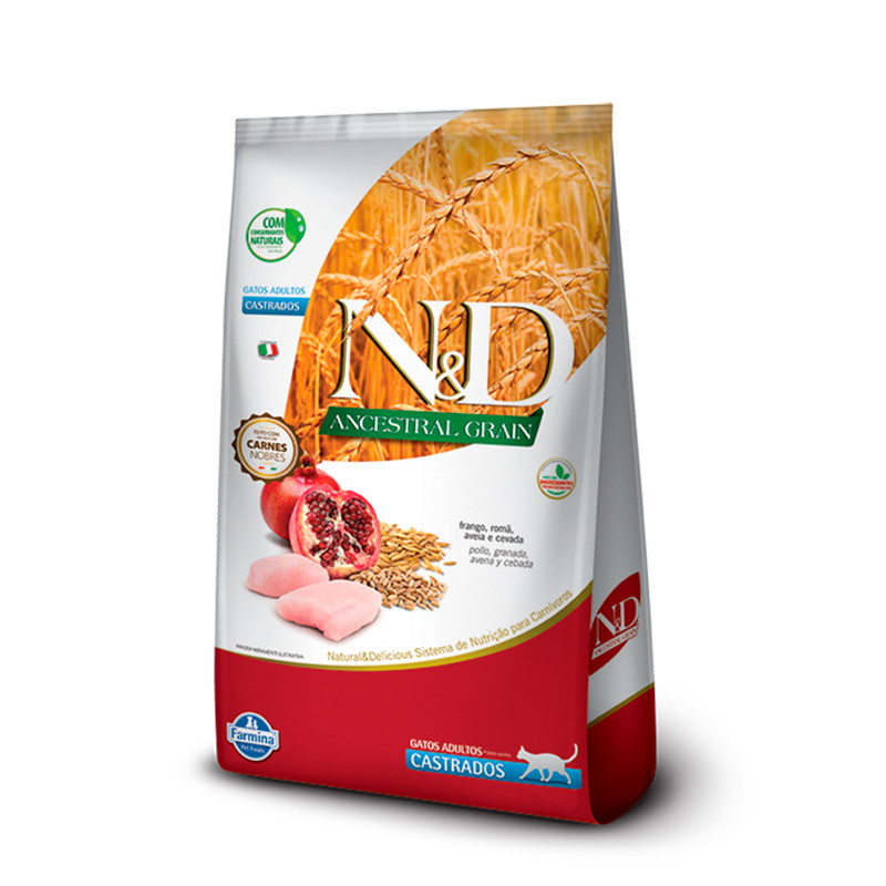 N&D ANCESTRAL GRAIN FELINE ADULTOS CASTRADOS - FRANGO